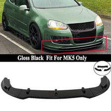 For Vw Gti Golf Jetta Mk5 06-2009 V Style Gloss Black Front Bumper Lip Splitter