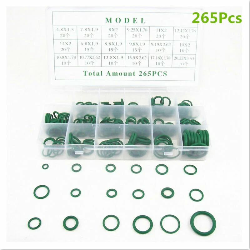 265Pcs 18 Sizes HNBR Car Auto A/C System Air Conditioning O Ring Seals Set Tools - Image 2 of 4