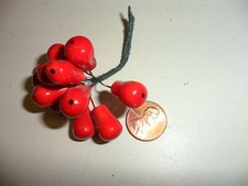 Vintage Red Pear-Shaped Single Ended Stamens made in Japan