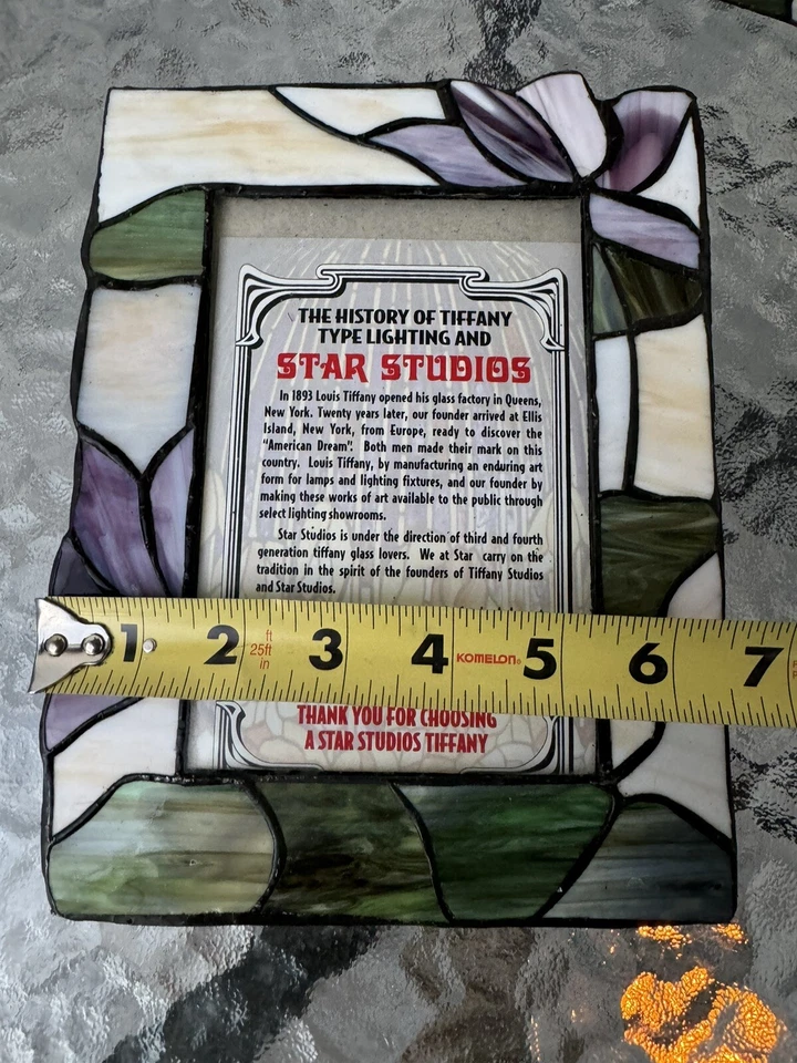 Juego de 2 marcos de fotos de vitrales florales G Foto 4 de 4