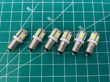 6 Pc. E10 1447 Style Screw 10 LED 6V DC White Bulb Light Lamp DIY LIONEL 12319 