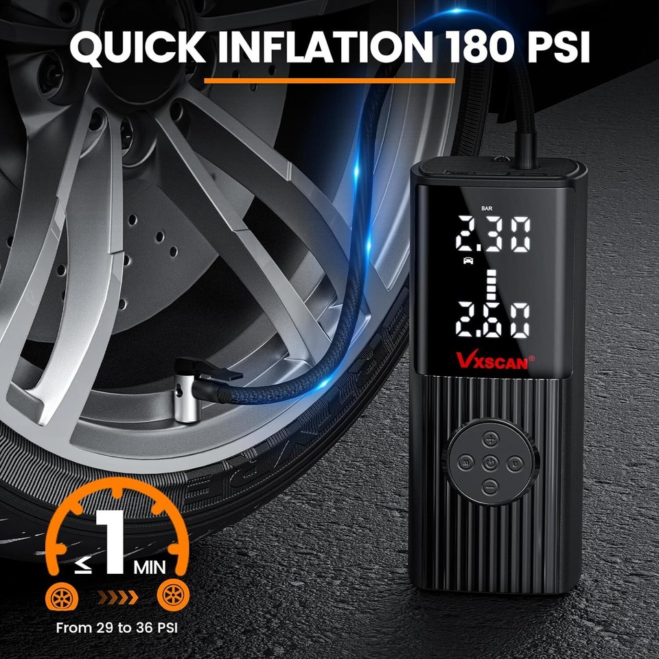Tire Inflator Portable Air Compressor for Car Tires 20000mAh Battery Air Pump eBay