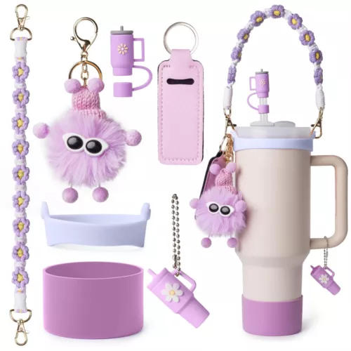 Set 8 pezzi accessori decorazione per Stanley Cup 40 30 oz bicchiere isolato tazza da viaggio - Foto 14 di 14