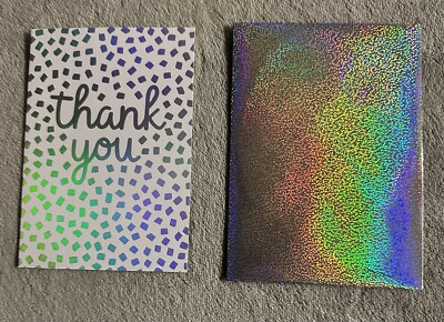 Holographic Thank You Card With Envelope - Blank Inside