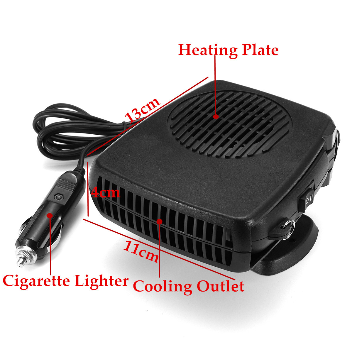 150W 200W Car Heater Defroster Demister Heating Fan Plug in Cigarette  Lighter