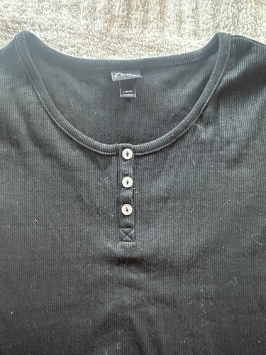 Girls Art Class Short Sleeve Black Ribbed T/Shirt -L - Picture 3 of 3