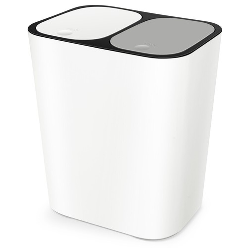 Dry and Wet Separation Trash Can Container White Pedal Bin Office - Picture 9 of 12