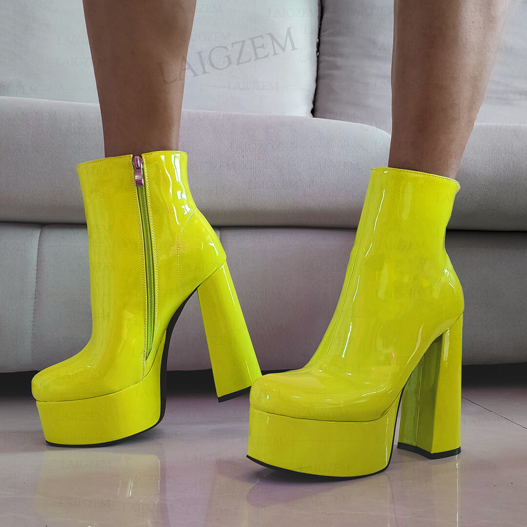 靴 yellow NO.0 PLATFORM SHORT BOOTS 靴 yellow NO.0 PLATFORM SHORT BOOTS Shop Stylish Women's Platform