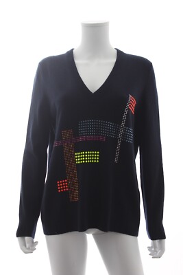 Christopher Kane Pullover aus Woll- und Kaschmirmischung mit Kristallverzierung/Marineblau/1045 £
