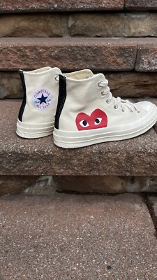 Converse Chuck Taylor Hi x CDG Comme Des Garcons PLAY White Size Men 5 Women 7