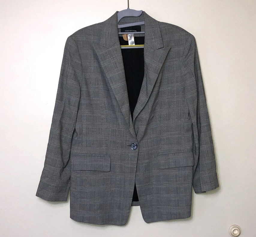 Traje pantalón mujer Jones NY negro y gris a cuadros de dos piezas. Talla 10 Foto 4 de 4