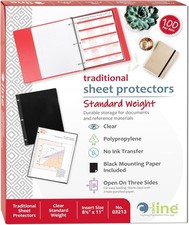 C-Line Traditional Standard Weight Poly Sheet Protectors, Clear, 8.5 x 11