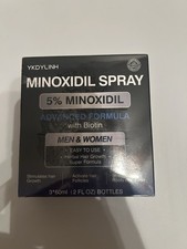 5 Minoxidil Spray, 3 60ml 2 fl oz bottles with biotin. New, sealed.