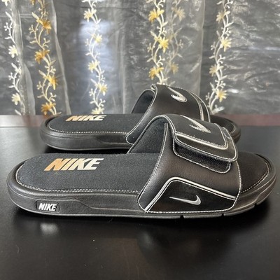Nike COMFORT Slide 2 Sandal Men's Size 10 Black/Metallic Silver 415205 002