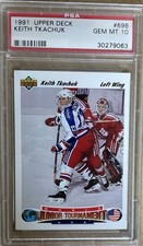 Keith Tkachuk 1991 Upper Deck #698 Rookie Card Psa 10 Future HOF Legend. rookie card picture