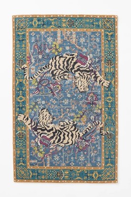 Anthropologie Rug Agnes Tiger Rug Hand-tufted Rug unique Animal Rugs for Bedroom