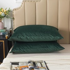 Set of 2 Velvet King Size Pillowcase Soft and Cozy Luxury Fuzzy Flannel 20x36
