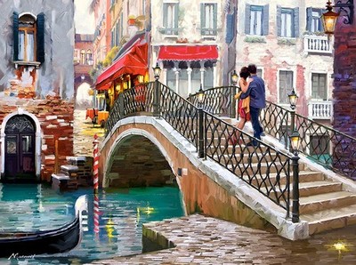 Puzzle 2000 Teile C-200559-2 Venice Bridge