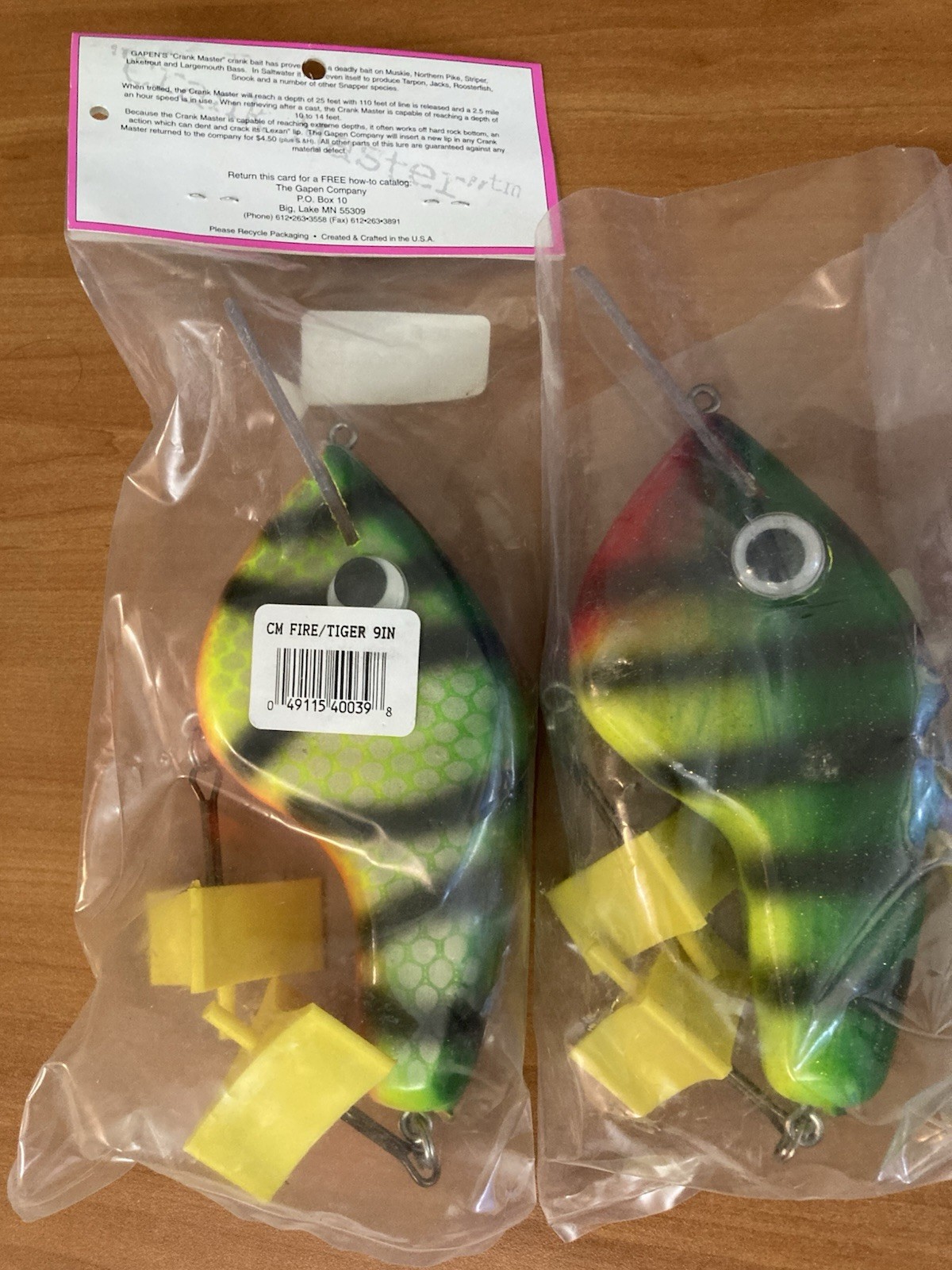 7 Vintage Dan Gapen Crank Master Wood Musky Fishing Lure Lot Asstd Colors NIP - Image 3