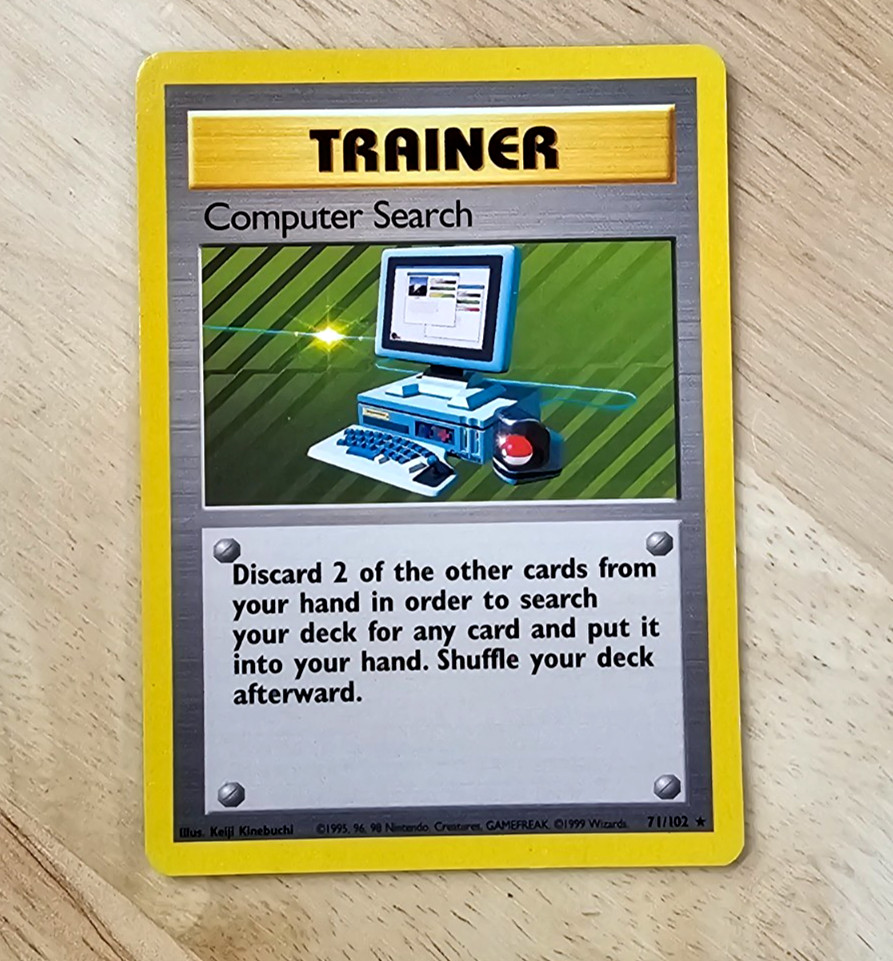 Computer Search Pokemon Card 101/130 Base Set 2 2000 Trainer Rare NM
