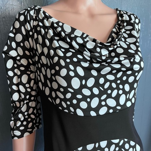 Cartise Cutout Back Draped Neckline Dotted Dress 10 Preppy Party Wedding Guest - Picture 2 of 4