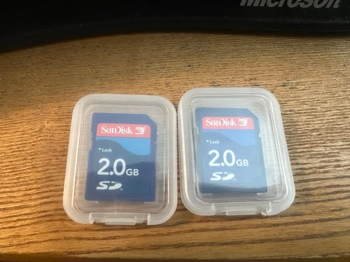 **SAME DAY SHIPPING!** 2 x Packs Genuine SanDisk 2GB SD Flash Memory CARD + Case