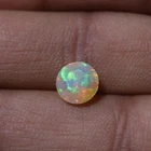 8 MM Round Cut Natural AAA Multi Fire Faceted Ethiopian Opal Gemstone 1.1 Cts