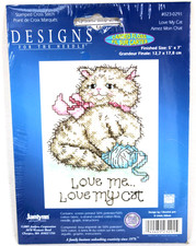 Janlynn 2005 Designs for Needle Cross Stitch Kit 023-0291 Love Me My Cat  New