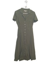 Madewell Crinkle Cotton Button Front Midi Dress Size 2 Dusty Patina