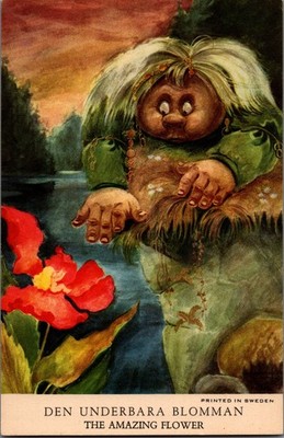 The Amazing Flower Troll Sweden Postcard Vintage