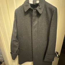 Banana Republic Men's Gray Wool Blend Tweed Overcoat Mediu