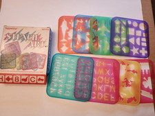 Vintage Tupperware Tuppertoys Stencil Art Set with 8 Stackable Stencils In Box