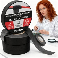 5 Rolls 3/4"x50FT High Temp Wiring Harness Tape - Self-Adhesive H3