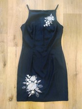 VTG Y2K 00s CDC Black Mini Dress Spaghetti Strap Size 10 Goth Grunge Fairy 90s M