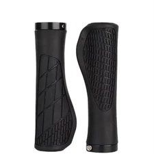 1Pair MTB Bike Handlebar Grips: Anti-Skid Lockable Soft Rubber Cycling - NEW