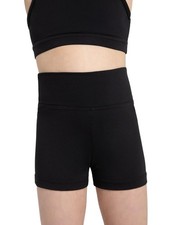 Capezio Big Girls' Team Basic High Waisted Short Large Black