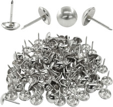 100 PCS Vintage Style Upholstery Tacks, Silver Upholstery Nails, 7/16 Inc Round