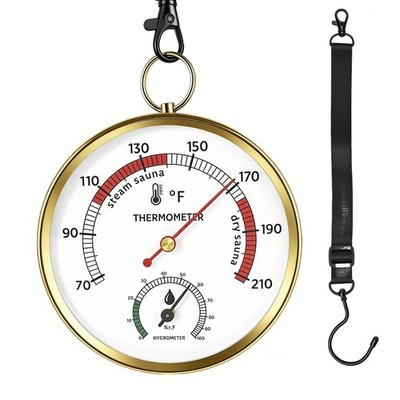 Sauna Thermometer Fahrenheit, 2in1 Thermometer and Hygrometer, Precision Temp...
