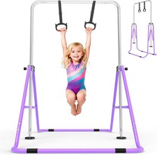 Gymnastics Bar for Kids, Adjustable Height Gymnastic Horizontal Bars, Folding Ex