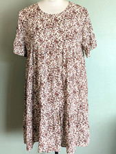 Shein Tiered Flared Dress XL UK Size 16 Short Frilled Sleeves Oversized Trapeze