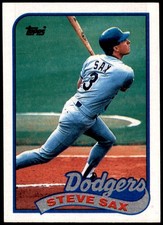 Steve Sax Los Angeles Dodgers 1989 Topps #40 Baseball Card