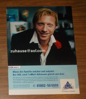 Seltene Werbung AOL eMail Boris Becker - Wenn die Familie wächst und wächst 2000