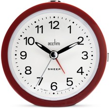 Acctim Elana Analogue Alarm Clock Non Ticking Sweep Quartz Luminous Hands