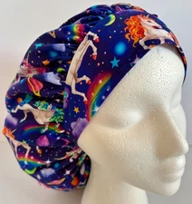 Rainbow Unicorn Print Size Large Medical Bouffant Scrub Cap Surgery Hat