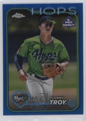 2024 Topps Pro Debut Chrome Blue Refractor 92/150 Tommy Troy #PDC-166 8d2