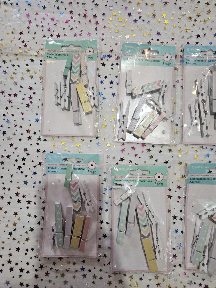 Lote de 100+ pinzas para ropa de madera de colores pastel para manualidades y manualidades hágalo usted mismo Foto 3 de 4