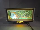 Olympia Beer Vintage Lighted Motion Waterfall Clock Sign Cash Reigster Topper