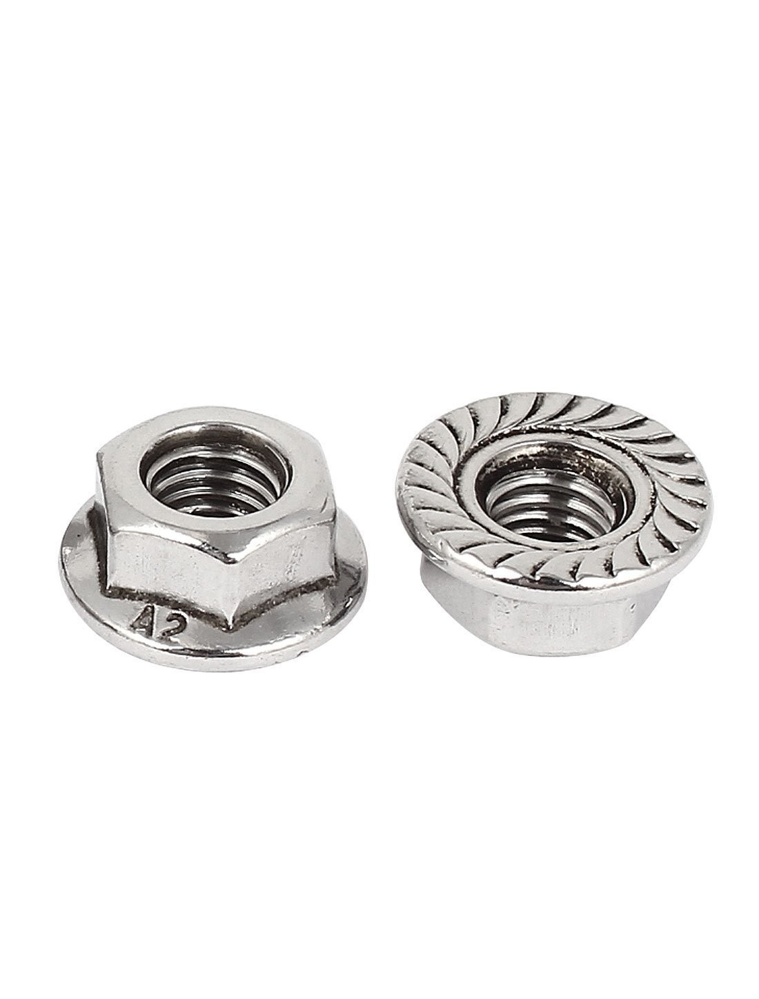 M6 x 1mm Thread 304 Stainless Steel Serrated M6（26pcs）, Silver 