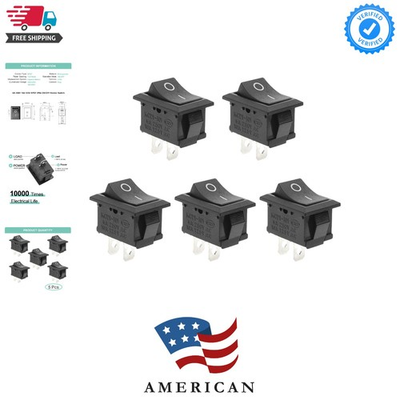 #ad 5Pcs On Off Boat Rocker Switch 5Pcs 2 Pin 2 Position Snap 12V 110V 250V $20.99