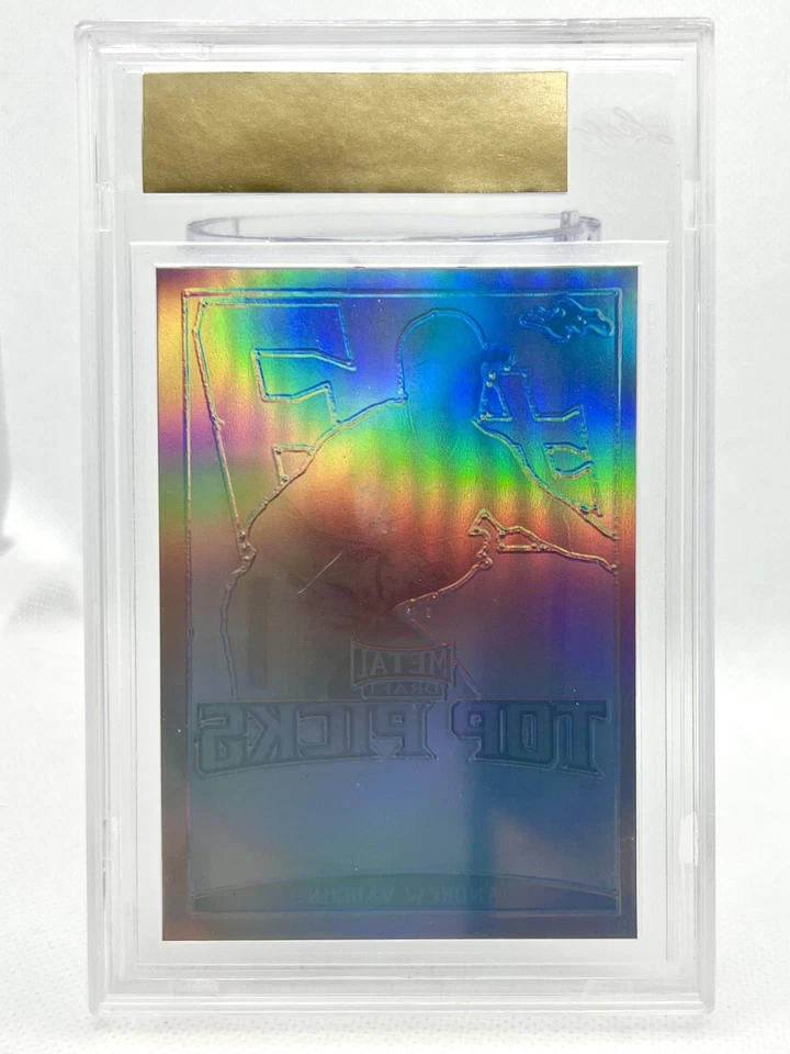 2019 Leaf Metal Draft 1/1 Andrew Vaughn Rookie Orange Prismatic Uncirculated - Image 2 of 2